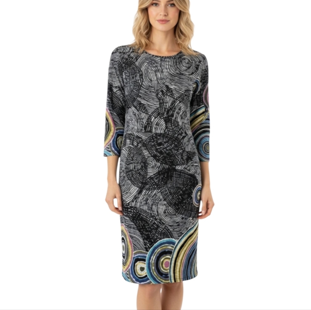 BELLA Long Sleeve V Neck Mid Length Dress Size XXL